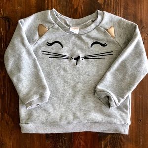Toddler gold kitty ear sweater